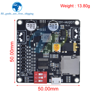 TZT DY-HV20T 12V/24V potenza supply10W/20W modulo di riproduzione vocale che supporta lettore musicale MP3 scheda Micro SD per Arduino - Product Image 2