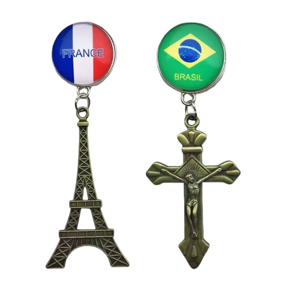Custom France Tourism Souvenirs 3D Zinc Alloy Jamaica Everyday City Flag Metal Eiffel Tower Paris Tourist Souvenir Fridge Magnet
