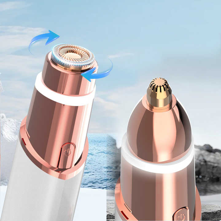 2-in-1 Rechargeable Electric Epilator for Women Portable Face Shaver Eyebrow Trimmer Lip Body Facial Hair Remover Customizable