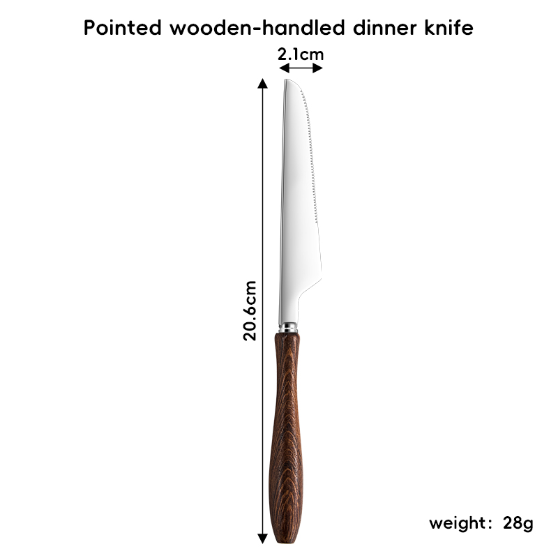 430 Chicken Wing Wood Handle Dinner Knife