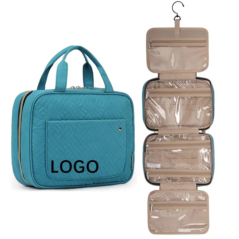 Tas perlengkapan mandi perjalanan penjualan laris tas Organizer kosmetik Makeup tahan air untuk aksesori dengan pembukaan besar