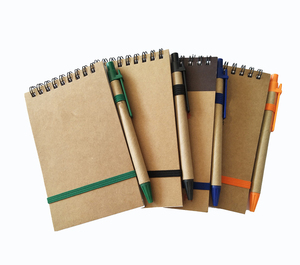 Benutzer definiertes umwelt freundliches Notizbuch mit Stift. Custom Coil <span class=keywords><strong>Notebook</strong></span> mit Stiften. Notizbuch mit Papier abdeckung