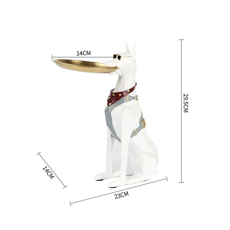 colorful Mini White Cute Gentleman Dog Figurine