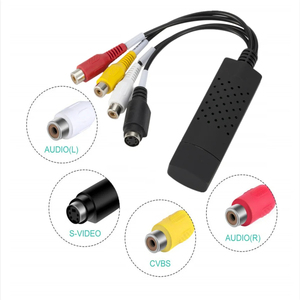 USB音频视频采集卡适配器，带USB电缆USB 2.0至RCA视频采集转换器，用于电视DVD VHS采集设备 - Product Image 2