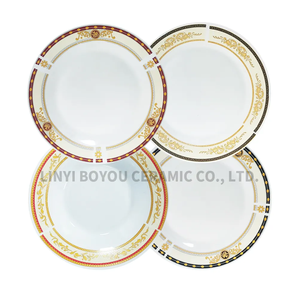 Nórdico cerâmica placa branca decalque design pratos pratos cerâmica alta qualidade fábrica fornecimento para restaurante casamento hotel festa