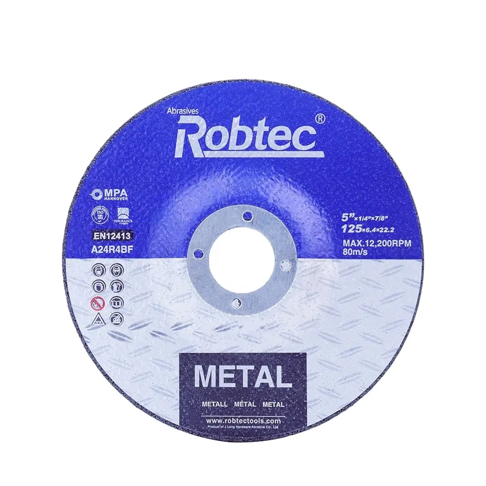 ROBTEC-disco abrasivo de 5 pulgadas, disco de molienda para Metal, circonio, 125x6,4x22,2mm