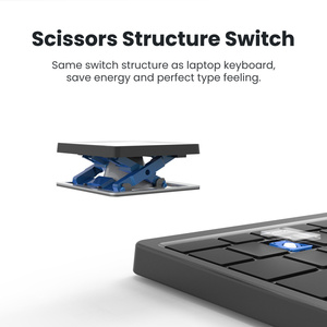Mini teclado inalámbrico Teclado plegable multidispositivo con panel táctil Cubierta extraíble Soporte plegable Teclado recargable - Product Image 6
