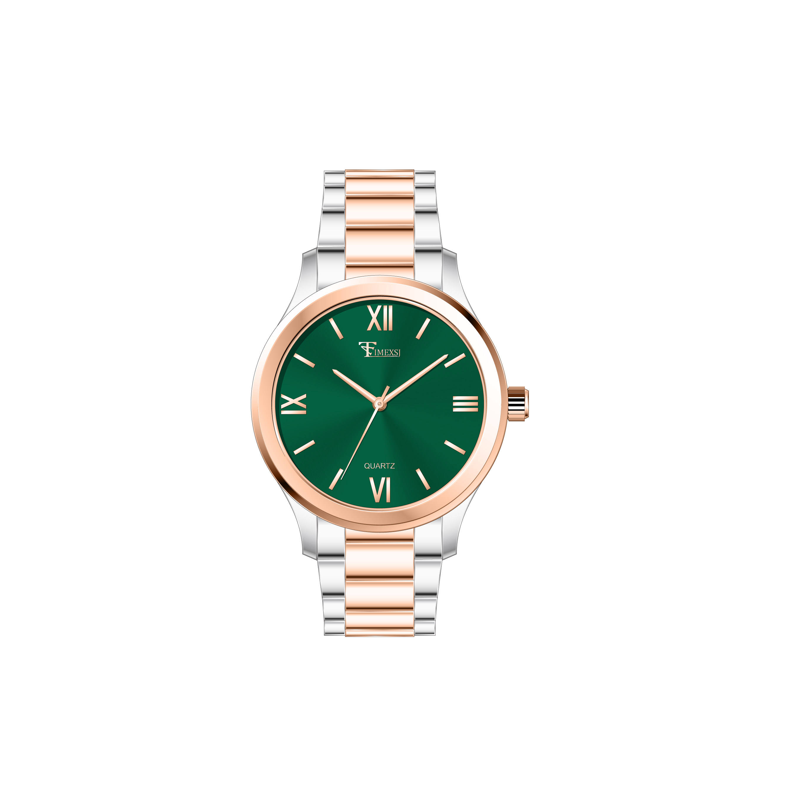 Two Tone Rose Gold -Green