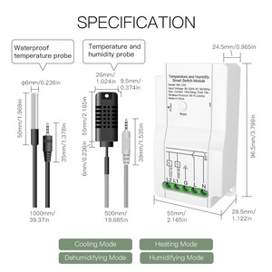 Tuya WiFi Smart Temperature Humidity Switch Module Sensor Dual Way <strong>Output</strong> <strong>Relay</strong> <strong>Wireless</strong> <strong>Controller</strong> - Product Image 6