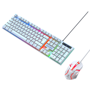 KAKUSIGA Ksc-734 GuangYing Series Fashionable Colorful <strong>Keyboard</strong> and <strong>Mouse</strong> Set Colorful Lighting Free <strong>Control</strong> Suspension Button - Product Image 1