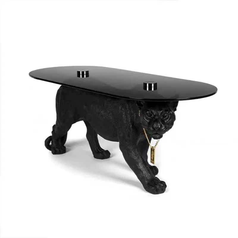 Table basse personnalisée pour salon avec animaux chambre créative décorée avec table basse Panther en PRF