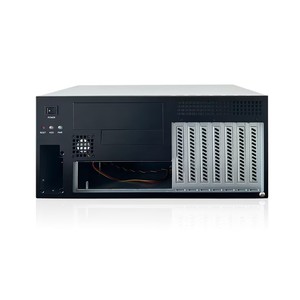 Industrial 1U PSU Flex PC Desktop Server Chasis Montado en la pared con placa base ATX Sistema operativo Linux Monitor de computadora Stock