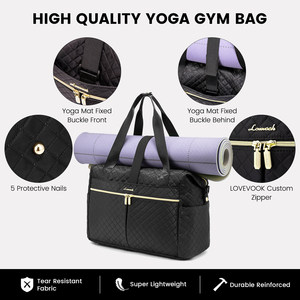 LOVEVOOK haftasonu seyahat çantası ile tuvalet çantalar büyük kapasiteli spor çanta moda seyahat silindir çanta kadınlar için