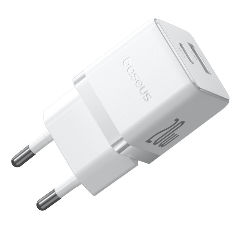 Chargeur Rapide C + U 20W US Moon Blanc