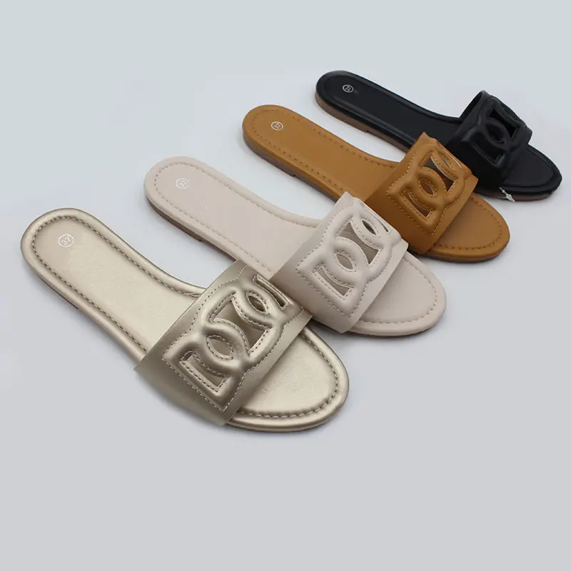 New Arrivals Senhoras China marcas famosas Made Pu Superior Sandálias Chinelos Casual Personalizado Verão Sandálias Mulheres Wholesale designer