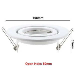 กรอบเพดานแบบฝังนําที่อยู่อาศัยสปอตไลท์ OEM ODM โคมไฟดาวน์ไลท์ GU10 / GU5.3 / MR16 / MR11 วงเล็บกรณีไฟสปอตไลท์สีเต็มรูปแบบ - Product Image 6