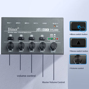 OEM DX400 estéreo/Mono entrada y salida mezclador de sonido 12V Mini estéreo 4 canales Mini mezclador ESTÉREO - Product Image 4