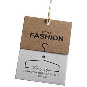 Recyclable Kraft Paper Swing <strong>Tags</strong>, <strong>Custom</strong> Logo Printing with <strong>String</strong> for Fashion Garments - Product Image 1