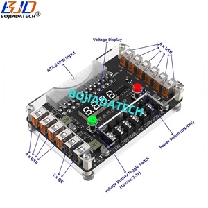 Bilgisayar PSU ATX ATX girişi 10 USB ve 2 QC konektörü Hub kesme panosu 3A gerilim ekran ile maksimum çıkış