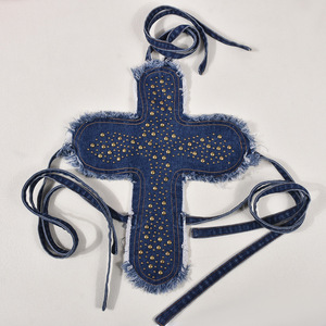 Moda üst kot seksi Halter Denim kadın tüp Backless 2023 yaz bayanlar korse kırpma üst ile Tops - Product Image 6