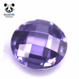 Wuzhou Cubic <strong>Zirconia</strong> <strong>3</strong>-12mm Round Double Checker Board Cut Lavender Cubic <strong>Zirconia</strong> Loose Gems Synthetic Round Grid Cut CZ Stone - Product Image 2