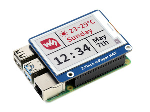 Cappello Display E-Ink E-Paper da 2.7 pollici (B) per Raspberry Pi 264*176 pixel, rosso/nero/bianco a tre colori, interfaccia SPI