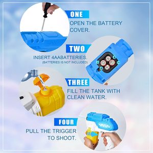 CPS Songkran <strong>Fast</strong> Closing Battery Operated Electric Super Water Squirt <strong>Blaster</strong> Gun with 300cc 26Ft Shooting Range with Light - Product Image 3