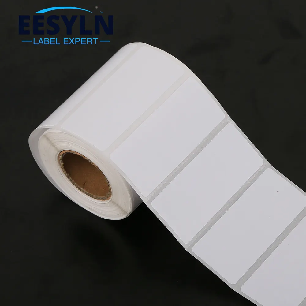 Inkjet brilhante branco sintético PP rótulo impressão die cut 4x6 etiqueta térmica rolo etiqueta 150x100
