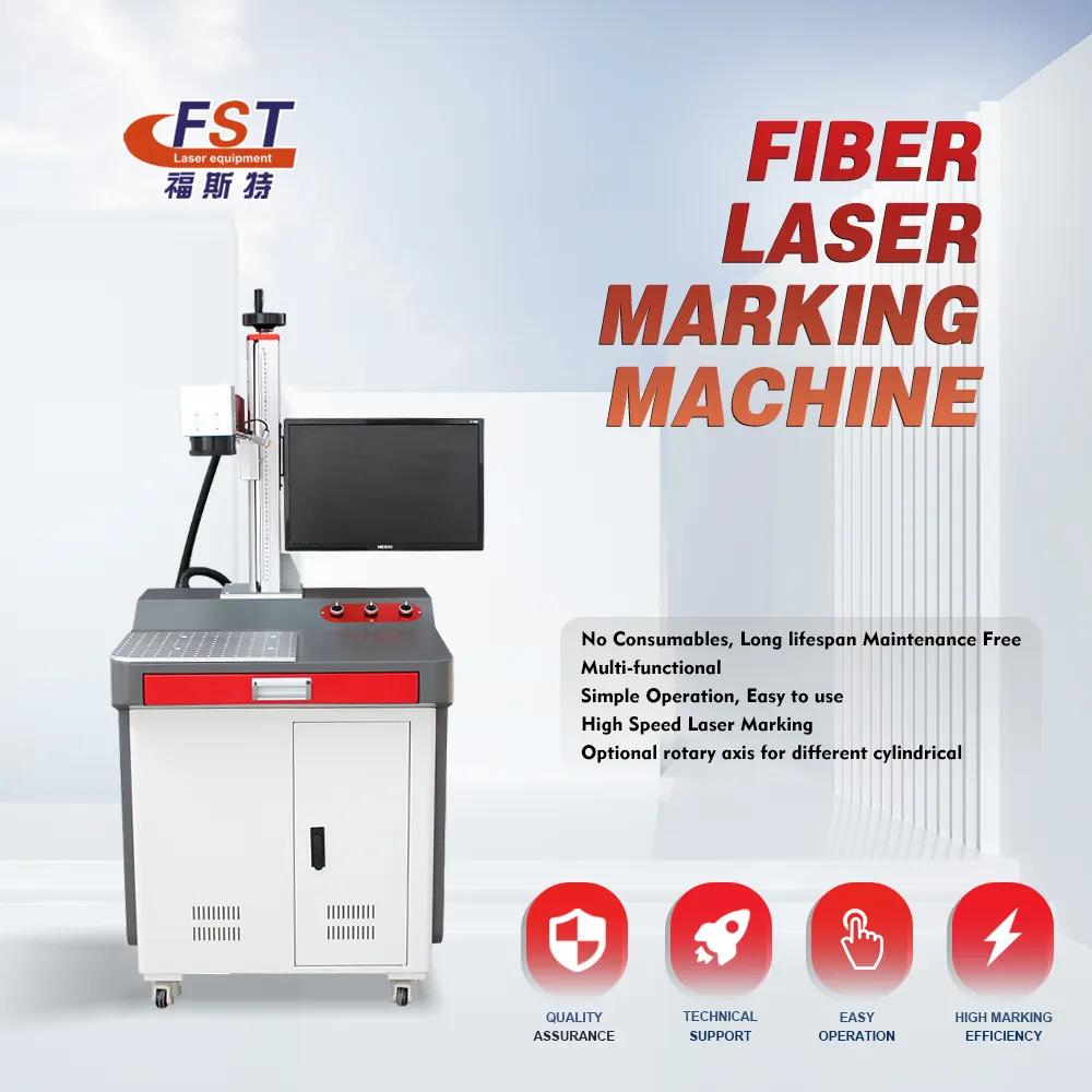 Metal için yüksek hızlı 20w 30w 50w taşınabilir lazer gravür makineleri fiber lazer işaretleme makinesi teşvik