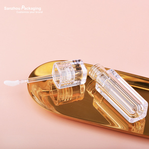 หลอดลิปกลอสพร้อมแปรงหลอดลิปกลอส PETG แบบใสเต็มทรงเหลี่ยมเปล่า - Product Image 3