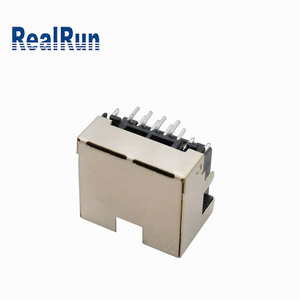 8P8CシングルポートRJ45コネクタLEDタブアップシールドベースデータ転送インターフェイスイーサネットジャックモジュールインターフェイス - Product Image 3