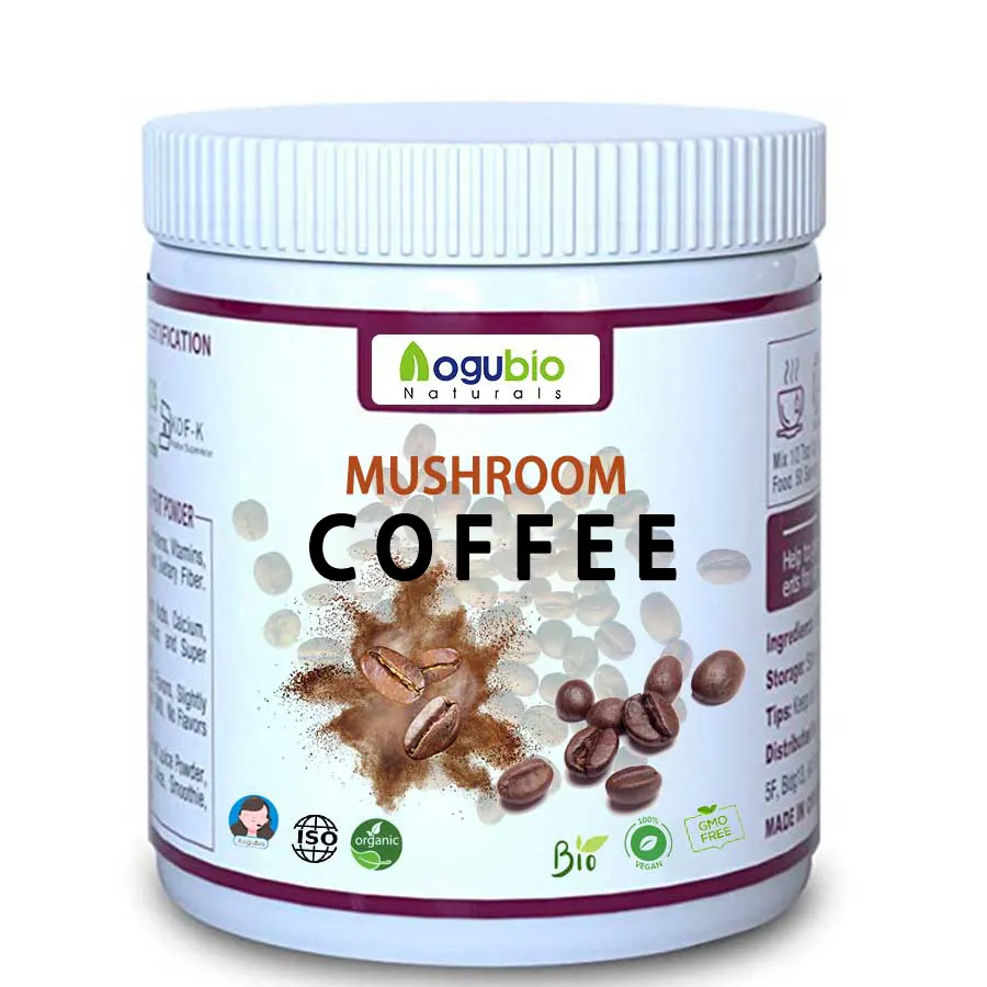 Aogubio perpaduan jamur organik kopi, Label pribadi instan 8 dalam 1 jamur organik kopi bubuk