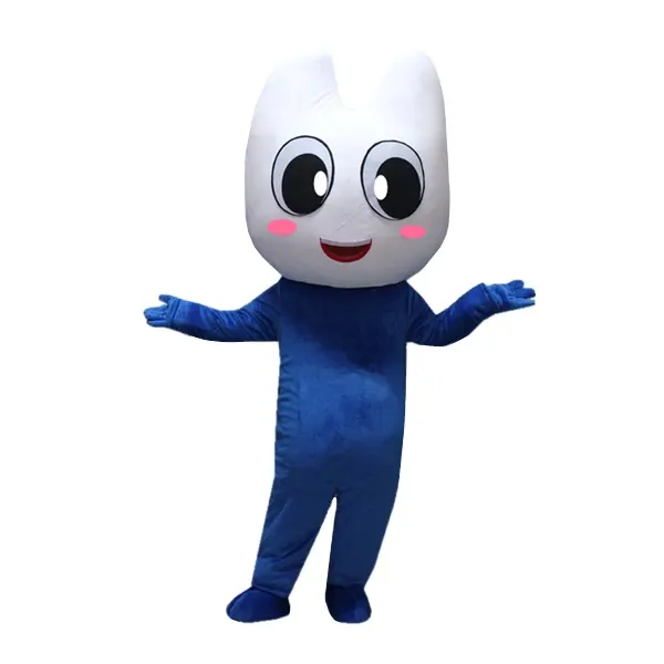 Disfraz de personaje de dibujos animados de chico azul, mascota personalizada