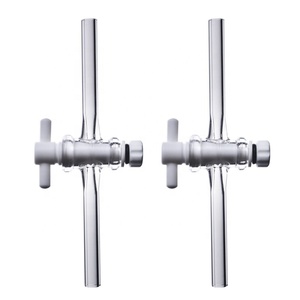 Laboratuvar kullanımı için iki yönlü düz delikli cam Stopcock PTFE anahtar Stopcock - Product Image 5