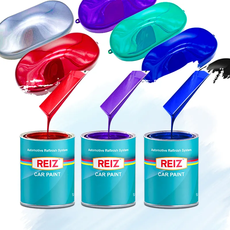 REIZ-pintura acrílica automotriz, aerosol de Metal, 1K, 2K, Color sólido, reacabado para coche