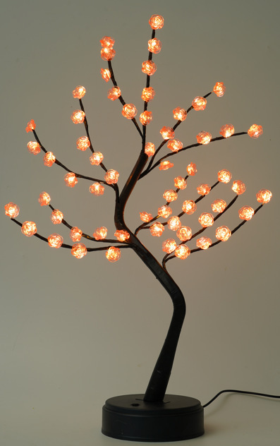 60l small rose-black branch-warm light