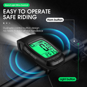 WEST BIKING-ordenador inalámbrico para bicicleta, resistente al agua, multifuncional, con bocina ligera, pantalla grande - Product Image 3