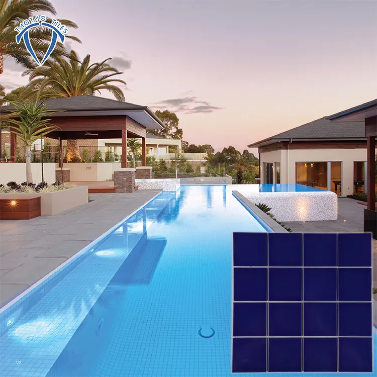 Luce di colore blu piastrelle di ceramica per il nuoto piscina in prezzo a buon mercato per villa outdoor piscina mosaico