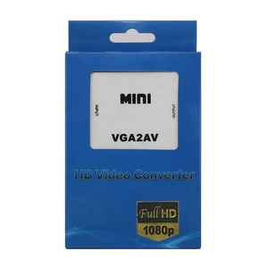 Adaptador VGA a AV 1080p mini VGA2AV RCA Convertidor coaxial Monitoreo host a RCA