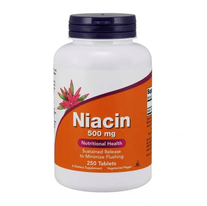 Cápsula personalizada de niacina natural de liberación sostenida para la salud y la nutrición, con etiqueta privada (vitamina 2)
