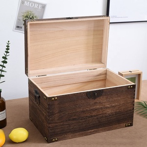 Antik menteşeli ahşap kilit ile saklama kutusu Retro dikdörtgen çay ve içecek depolama çok fonksiyonlu tasarım - Product Image 3