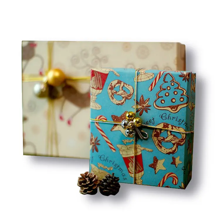 Christmas gift wrapping paper European retro cowhide party gift kraft paper snowman snowflake Christmas tree gift box paper