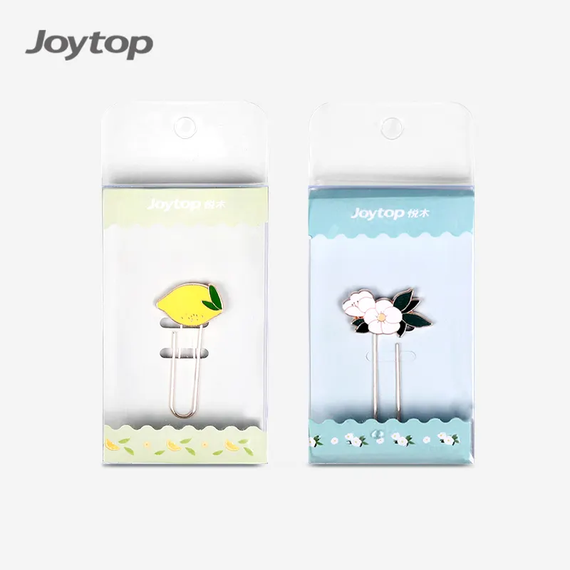 Joytop-Clips de papel personalizados con forma de fragancia para estudiantes, Clips de Metal, dorado, fruta aromática, papelería, 5308