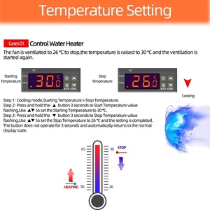 Controlador de temperatura Digital STC1000, termostato, Sensor termorregulador, refrigeración por calor, relé de Control de temperatura LED, versión mejorada - Product Image 3