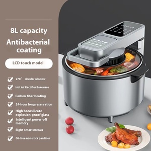 8L görsel hava yağsız büyük kapasiteli elektrikli fritöz otomatik rotasyon patates kızartma makinesi çok fonksiyonlu fırın Dropship - Product Image 2
