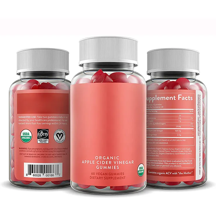 2022 Hot Private Label Healthcare Supplement Bulk Organic Vitamin dimagrante Gummies per la perdita di peso Keto aceto di sidro di mele Gummies