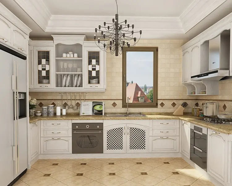 Simple Designs New 2022 Custom Drawing Accessories U Shape PVC Modern Kitchen Interior Cabinet