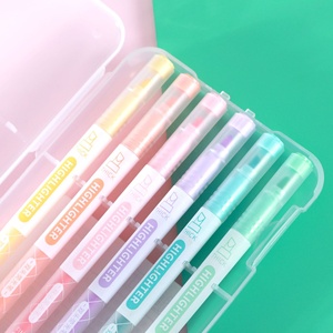 Resaltador de capas de color de doble cabeza Los colores apilables se pueden pintar con resaltador de marcador de cambio de color de flash Kawaii - Product Image 2