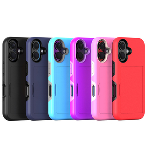 卡槽侧开手机套适用于iPhone 16 Plus 15 14 Pro 13 12迷你11 Pro Max防震钱包卡袋套 - Product Image 1