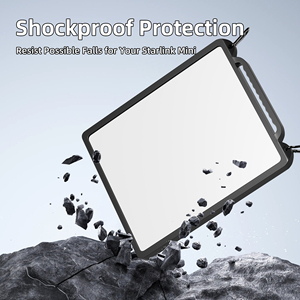 Starlink Mini <strong>Flexible</strong> Silicone Protective <strong>Shell</strong> with Metal Spring Hooks Anti-Drop Black Cover for Mobile Use and Camping - Product Image 3